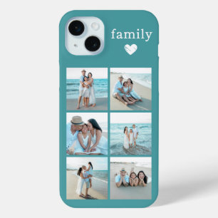 Funda Para iPhone 15 Mini Foto de Familia 6 Verde Azul