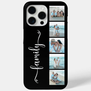 Funda Para iPhone 15 Pro Max Foto de Familia Script Negra