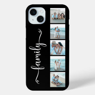 Funda Para iPhone 15 Mini Foto de Familia Script Negra