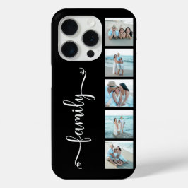 Funda Para iPhone 15 Pro Foto de Familia Script Negra