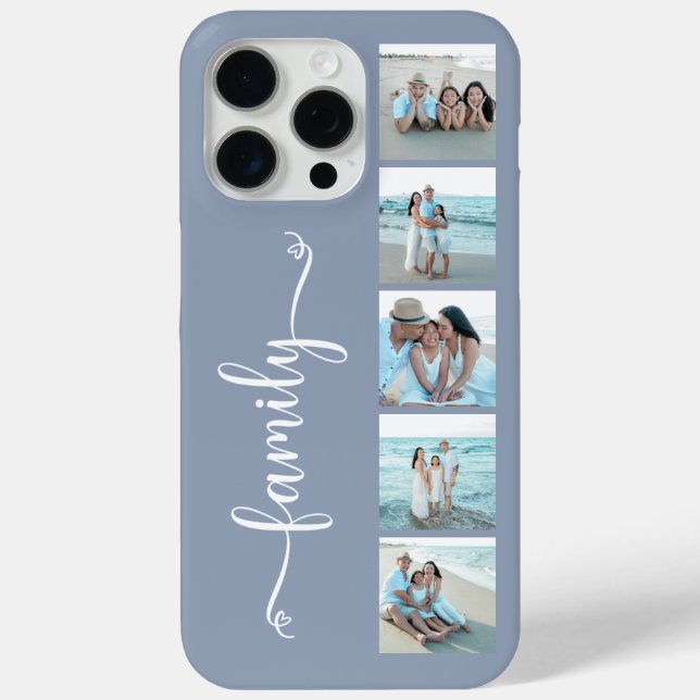 Funda De Case-Mate Para iPhone Foto de Familia Script Polvo Azul (Reverso )
