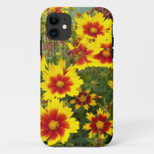 Funda Para iPhone 11 Foto de Flores de Coreopsis rojas y amarillas en u
