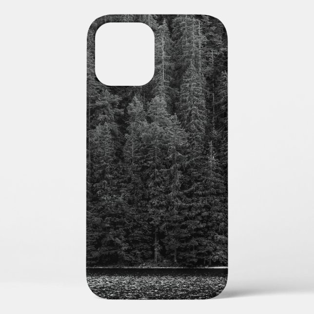 FUNDA DE Case-Mate PARA iPhone FOTO DE GRAYSCALE DE ÁRBOLES CERCA DEL RÍO (Reverso )