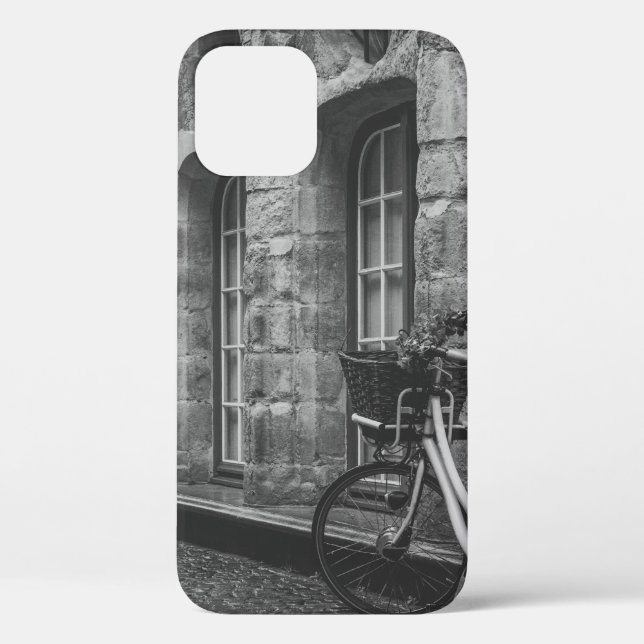 FUNDA DE Case-Mate PARA iPhone FOTO DE GRAYSCALE DE LA BICICLETA ESTACIONADA JUNT (Reverso )