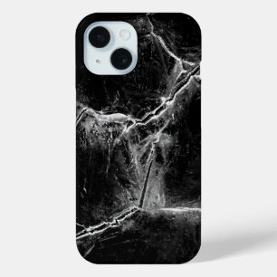 Funda Para iPhone 15 Foto de grietas de hielo en blanco y negro