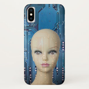 Funda Para iPhone X Foto de inteligencia artificial de Guay Blue Woman