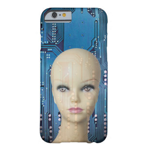 Funda Barely There Para iPhone 6 Foto de inteligencia artificial de Guay Blue Woman