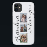 Funda Para iPhone 11 Foto de la abuela<br><div class="desc">Tipografía moderna,  caja personalizada de iPhone para la abuela We Love You con 3 fotos.</div>