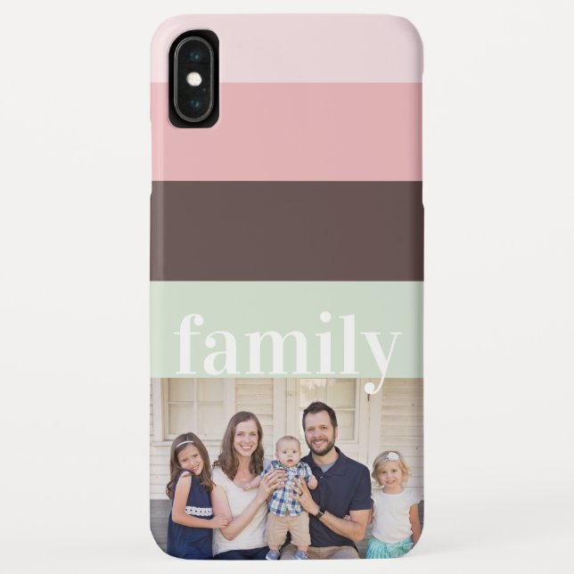 Funda De Case-Mate Para iPhone Foto de la familia verde y marrón rosa (Reverso)