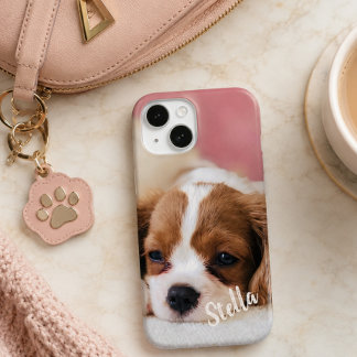 Funda Para iPhone 15 Foto de mascota personalizada con nombre