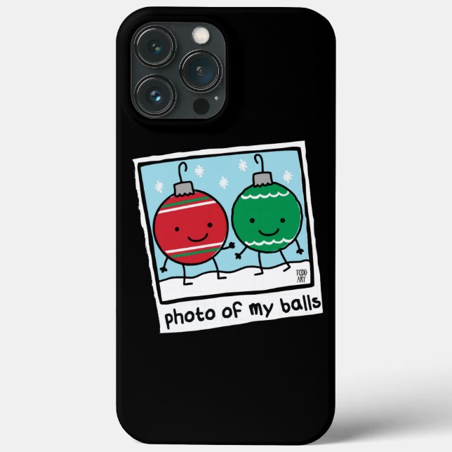 Funda De Case-Mate Para iPhone FOTO DE MIS BOLAS Feliz Navidad (Reverso )