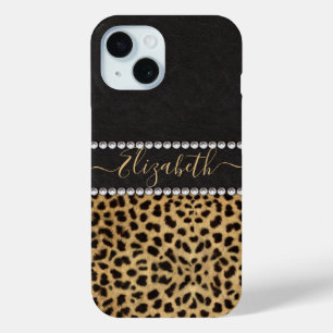 Funda Para iPhone 15 Foto de monograma de diamantes de rinoceronte de m