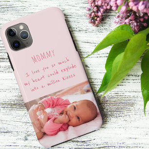 Funda Para iPhone 11 Pro Max Foto de niña con mensaje de te quiero para mamá