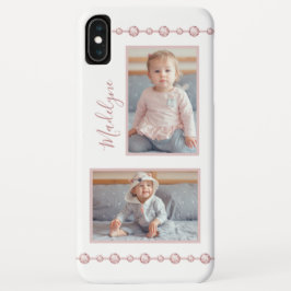 Funda Para iPhone XS Max Foto de nombre Diamante de imitación rosado Rosa