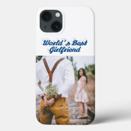 Funda Para iPhone 13 Foto de novia escritura azul marino