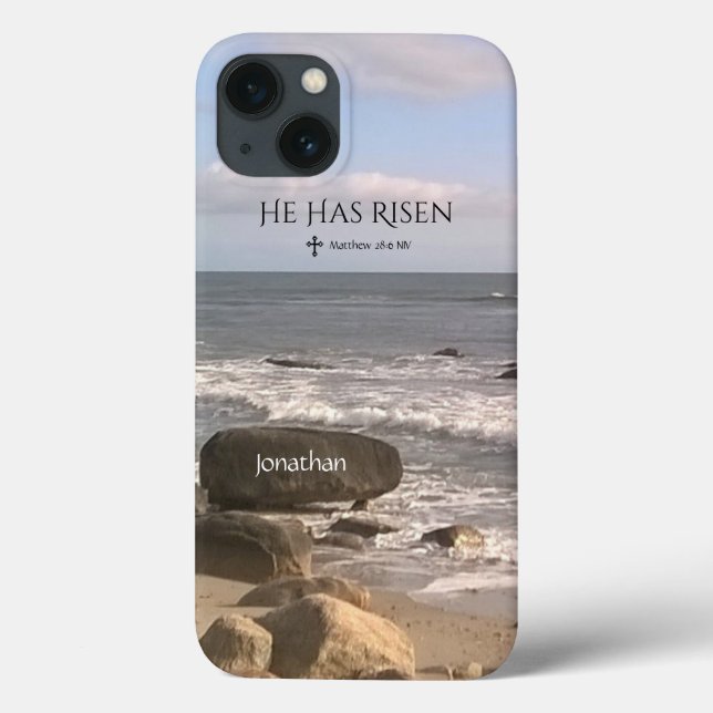 Funda De Case-Mate Para iPhone Foto de Oceans With Resurrection Scripture Easter (Reverso)