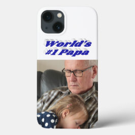 Funda Para iPhone 13 Foto de papá con texto azul