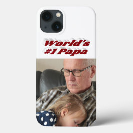 Funda Para iPhone 13 Foto de papá con texto burdeos
