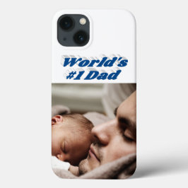 Funda Para iPhone 13 Foto de papá texto azul marino