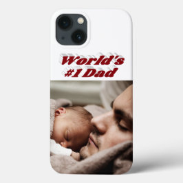 Funda Para iPhone 13 Foto de papá texto borgoña