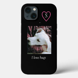 Funda Para iPhone 13 Foto de perro blanco lindo que amo a los abrazos n