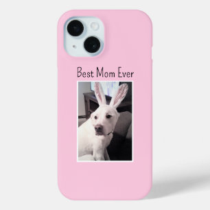 Funda Para iPhone 15 Foto de perro con las orejas de los conejitos mejo
