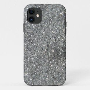 Funda Para iPhone 11 Foto de plata elegante del Glitz del purpurina