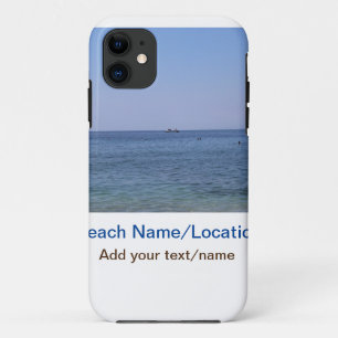 Funda Para iPhone 11 foto de playa de agua océano agregar nombre texto 