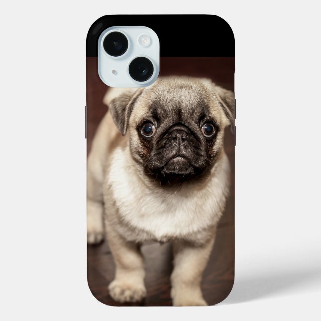 Funda De Case-Mate Para iPhone Foto de porcino de pug (Reverso )