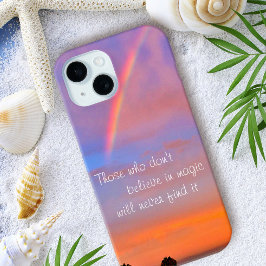 Funda Para iPhone 15 Foto de Rainbow Sunset en cita mágica