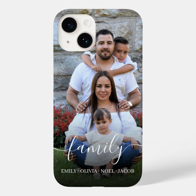 Funda De Case-Mate Para iPhone Foto de superposición de script de familia (Reverso )