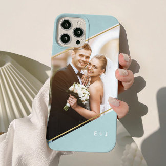 Funda Para iPhone 15 Mini Foto de un Personalizado monogramado de ángulo mod