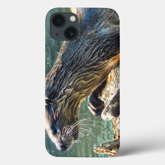Funda De Case-Mate Para iPhone Foto de vida silvestre de River Otter (Reverso)