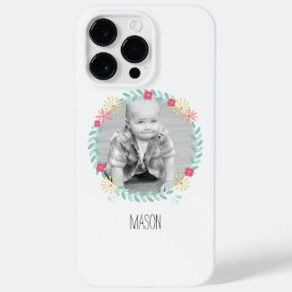 Funda Para iPhone 14 Pro Max De Case-Mate Foto del Recién nacido Floral Garland