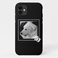 Foto en blanco y negro de Cute Dog Mom Paw