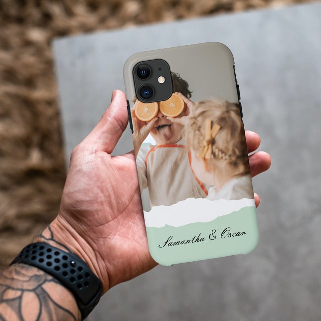 Funda De Case-Mate Para iPhone Foto familiar moderna y regalo personalizado de fá (Subido por el creador)
