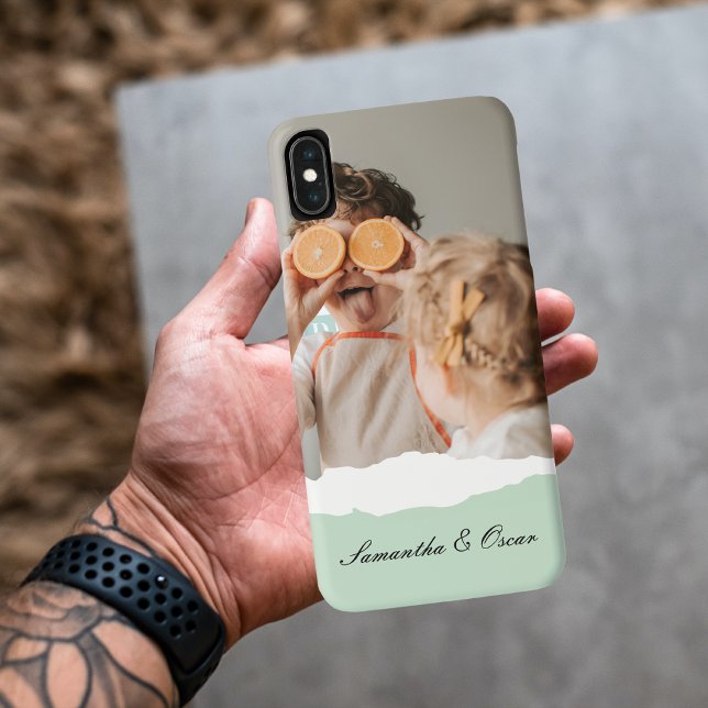 Funda De Case-Mate Para iPhone Foto familiar moderna y regalo personalizado de fá (Subido por el creador)