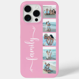 Funda Para iPhone 15 Pro Max Foto Familiar Script Rosa
