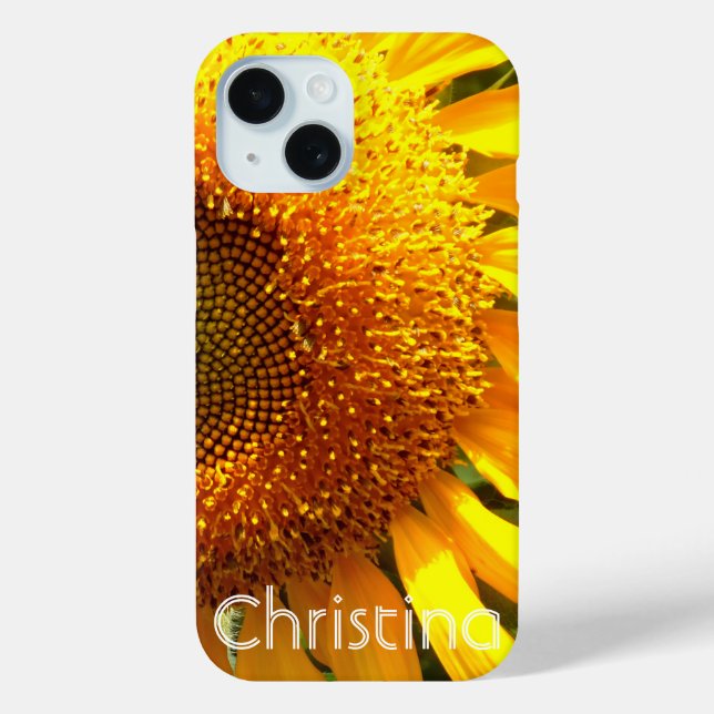 Funda De Case-Mate Para iPhone Foto gigante de girasol de mamut amarillo (Reverso )