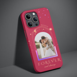 Funda Para iPhone 14 De Case-Mate FOTO Magenta Celestial de BODAS POR SIEMPRE Y SIEM