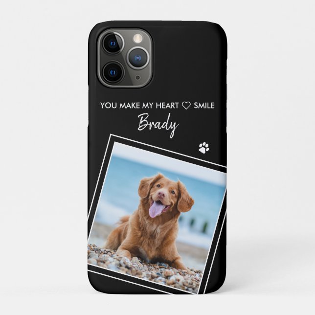 Funda De Case-Mate Para iPhone Foto Mascota cita moderna Perro negro (Reverso)