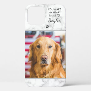 Funda Para iPhone 12 Foto Mascota Elegante Mármol moderno Cita Perro G