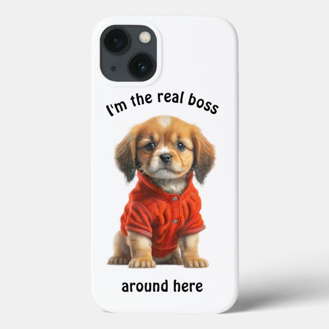 Funda De Case-Mate Para iPhone Foto Mascota personalizada Jefe de perro (Reverso)