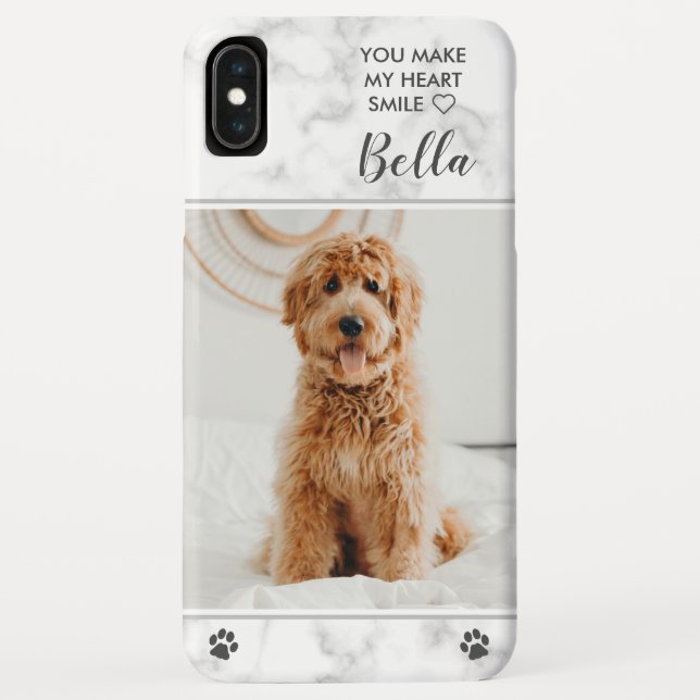 Funda De Case-Mate Para iPhone Foto moderna de Mascota de mármol (Reverso)