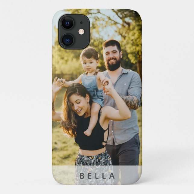 Funda De Case-Mate Para iPhone Foto moderna | Familia Nombre Simple Gorgeo Cute (Reverso)