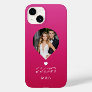 Funda Para iPhone 14 De Case-Mate Foto Monograma Romántico Corazón Coordina Moderno