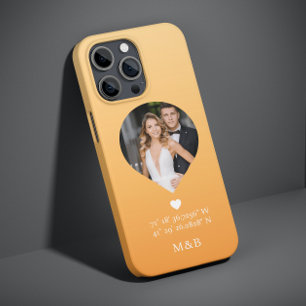 Funda Para iPhone 14 De Case-Mate Foto Monograma Romántico Corazón Coordina Moderno
