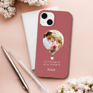 Funda Para iPhone 14 De Case-Mate Foto Monograma Romántico Corazón Coordina Moderno