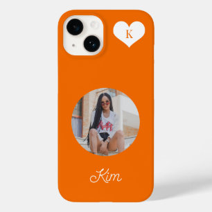Funda Para iPhone 14 De Case-Mate Foto naranja de moda y nombre personalizado modern