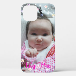 Funda Para iPhone 12 Pro Foto personalizada con decoración de luces de estr